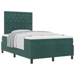Lit Box Spring vidaXL avec Matelas Vert Foncé 120x200 cm Velours