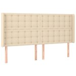 vidaXL Sommier à lattes de lit matelas et LED Crème 180x200 cm Tissu