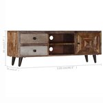 vidaXL Meuble TV 118x30x40 cm Bois de manguier massif