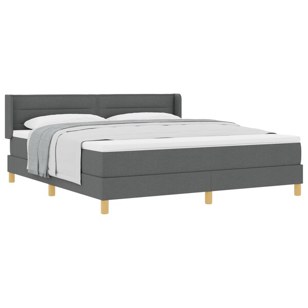 Lit à ressorts vidaXL avec matelas gris foncé 180x200 cm tissu