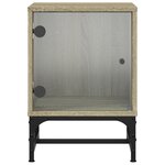 vidaXL Tables de chevet et portes vitrées 2Pièces chêne sonoma 35x37x50cm