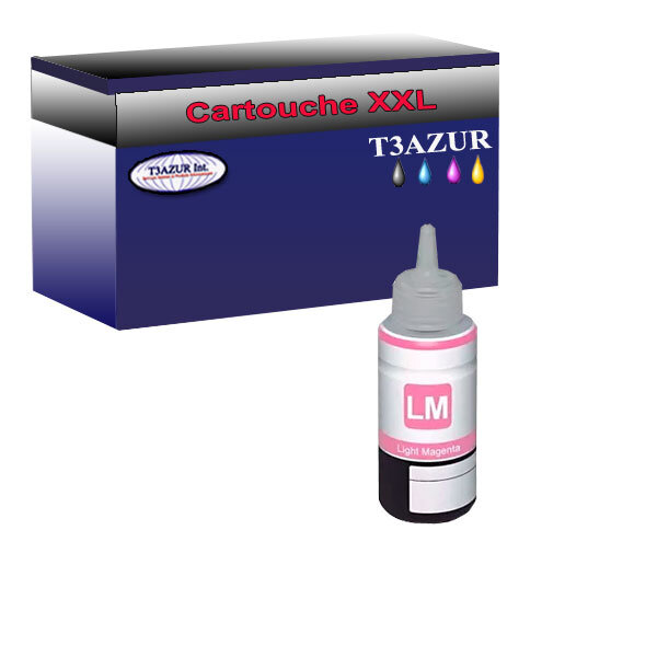 Bouteille d'encre compatible pour Epson T6736 (C13T67364A) Light Magenta  - T3AZUR