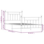 vidaXL Cadre de lit métal sans matelas avec pied de lit noir 80x200 cm