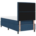 vidaXL Lit à ressort avec matelas et LED bleu 90x200 cm tissu