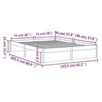 vidaXL Cadre de lit Blanc Bois massif 150x200 cm Très grand