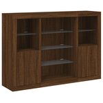 vidaXL Buffets avec lumières LED 3 Pièces chêne brun bois d'ingénierie