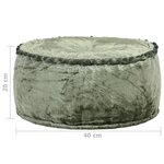 vidaXL Pouf Rond Velours 40x20 cm Vert