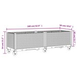 vidaXL Jardinière à roulettes gris clair 160x50x54 cm PP