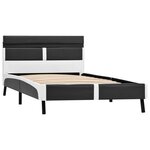 vidaXL Cadre de lit avec LED sans matelas gris similicuir 90x200 cm