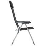 vidaXL Chaise pliante de camping lot de 2 Noir Aluminium
