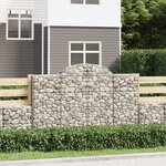 vidaXL Paniers à gabions arqués 20 Pièces 200x30x120/140 cm Fer galvanisé