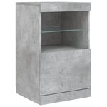vidaXL Buffet avec lumières LED gris béton 123x37x67 cm