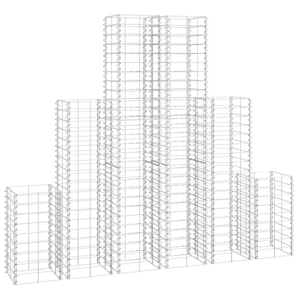 vidaXL 6 gabions en fil galvanisé