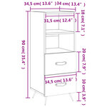 vidaXL Buffet Chêne marron 34 5x34x90 cm Bois d'ingénierie