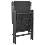 vidaXL Chaises de jardin lot de 4 Résine tressée Noir