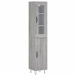 vidaXL Buffet haut Sonoma gris 34 5x34x180 cm Bois d'ingénierie