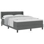 vidaXL Lit à Ressorts avec Matelas Gris Foncé 160x200 cm Tissu