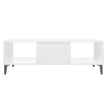 vidaXL Table basse blanc brillant 103 5x60x35 cm bois d'ingénierie
