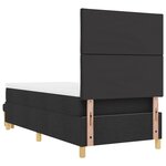 vidaXL Lit à sommier avec matelas et banc noir 90x190 cm en tissu