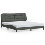 vidaXL Cadre de lit sans matelas gris foncé 180x200 cm tissu