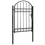 vidaXL Portail de jardin avec dessus arqué Acier 1 x 1 5 m Noir