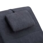 vidaXL Chaise longue avec oreiller Gris Similicuir daim