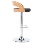 vidaXL Tabourets de bar lot de 2 noir similicuir et bois courbé