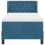 vidaXL Lit à ressort avec matelas Bleu foncé 80x200 cm Velours