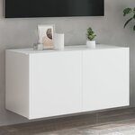 vidaXL Meuble TV mural avec lumières LED blanc 80x35x41 cm