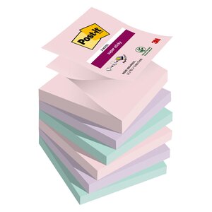 Z-notes couleurs soulful super sticky post-it 76 x 76 mm - bloc de 90 feuilles - lot de 12