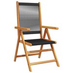 vidaXL Chaises de jardin lot de 2 noir bois d'acacia et polypropylène