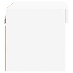 vidaXL Tables de chevet murales avec lumières LED 2 Pièces blanc