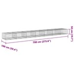 vidaXL Panier gabion avec couvercle 700x100x50 cm fer galvanisé