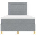 vidaXL Lit à ressorts avec matelas gris clair 120x200 cm tissu