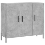 vidaXL Buffet gris béton 90x34x80 cm bois d'ingénierie