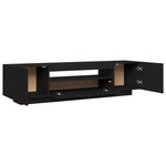 vidaXL Meuble TV avec lumières LED noir 160x35x40 cm