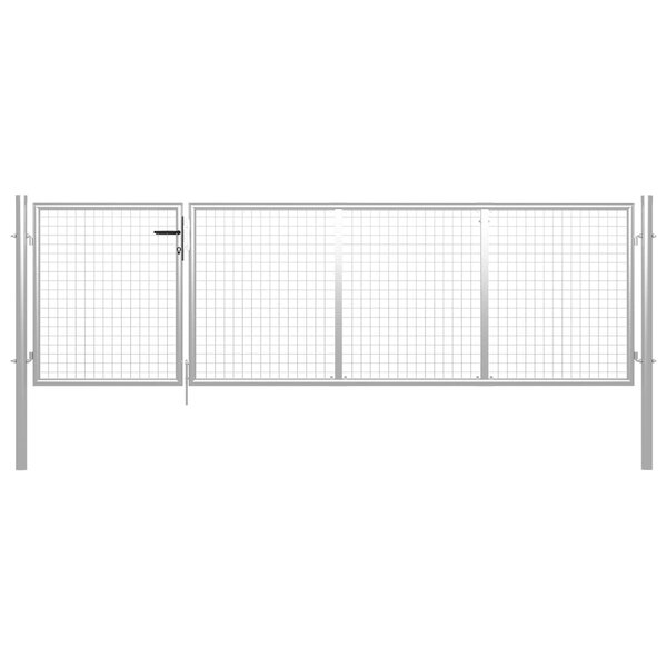 vidaXL Portillon Acier 350x100 cm Argenté