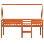 vidaXL Lit haut avec toit cire marron 90x190 cm bois de pin massif