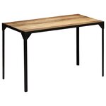 vidaXL Table à manger Bois de manguier brut massif et Acier 120 cm