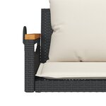 vidaXL Balancelle avec coussins noir 109x62x40 cm résine tressée