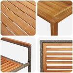Ensemble de salle à manger jardin vidaXL 3 pièces gris polyrotin acacia