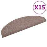 vidaXL Tapis d'escalier auto-adhésif poinçon aiguilleté 15 Pièces crème