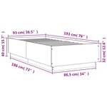 vidaXL Cadre de lit avec LED sans matelas sonoma gris 90x190 cm