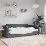 vidaXL Lit de repos sans matelas gris foncé 90x200 cm tissu