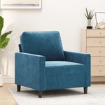 vidaXL Fauteuil Bleu 60 cm Velours