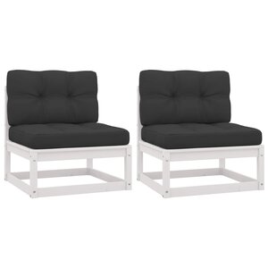 vidaXL Canapés centraux de jardin coussins anthracite 2 Pièces