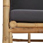 vidaXL Canapé de jardin avec coussins gris foncé bambou