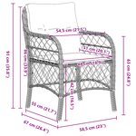 vidaXL Ensemble de salle à manger de jardin 9 pièces avec coussins gris en poly rattan