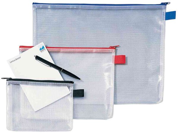 Pochette Mesh bag A5 transparent/noir REXEL