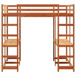 vidaXL Lit superposé et bureau et échelle 180x200cm bois de pin massif
